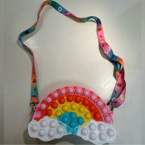 Girls Rainbow Pop It Purse Bag with Strap fun gift sensory